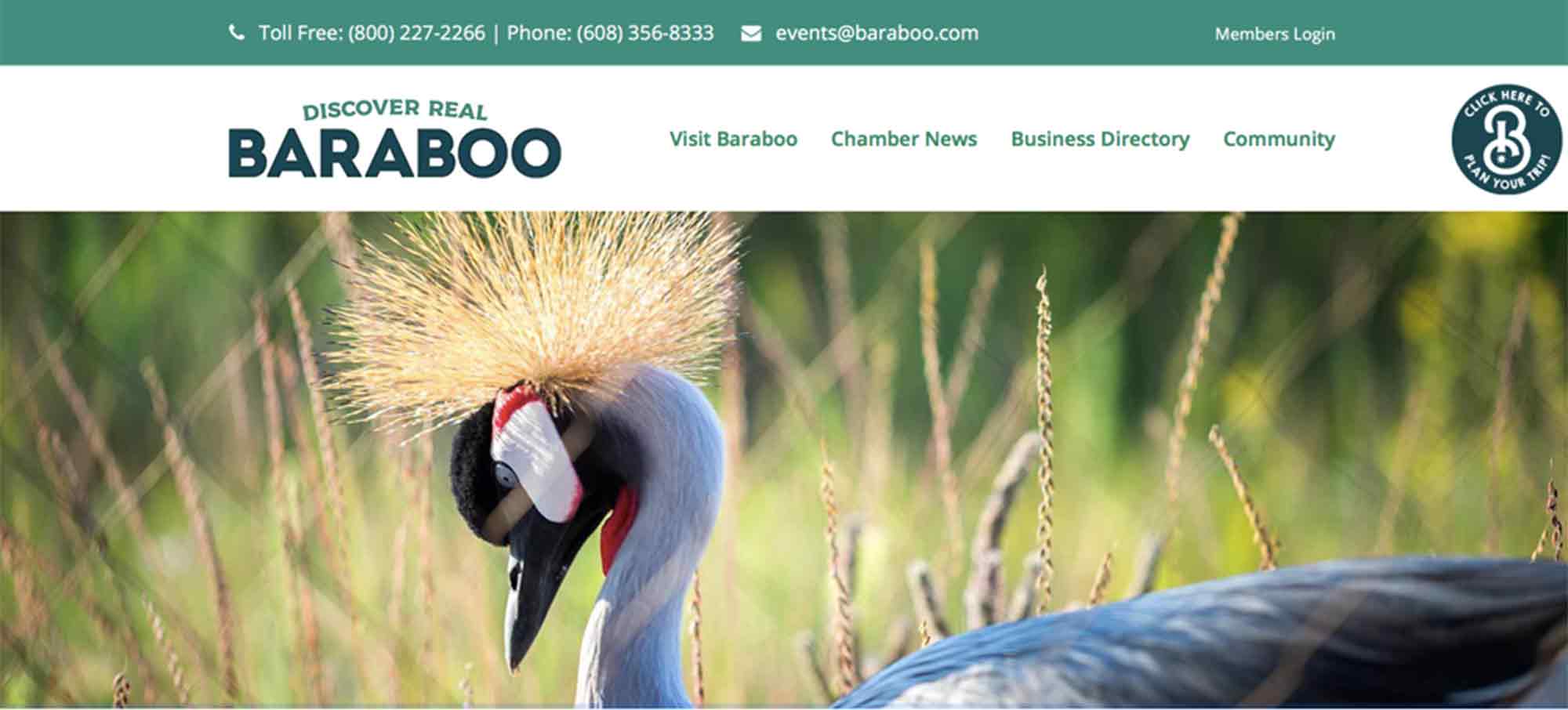 Baraboo Chamber Website Screen Shot