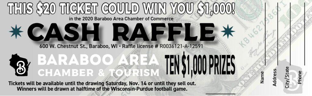 Baraboo Area Chamber of commerce cash raffle