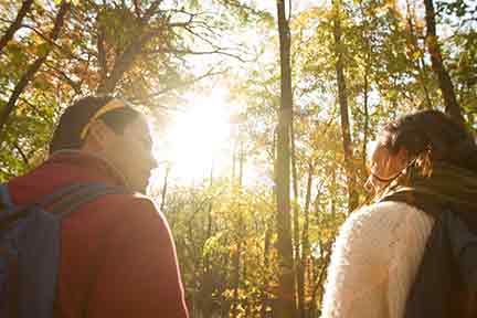 Couple Hiking Fall Devil's Lake State Park