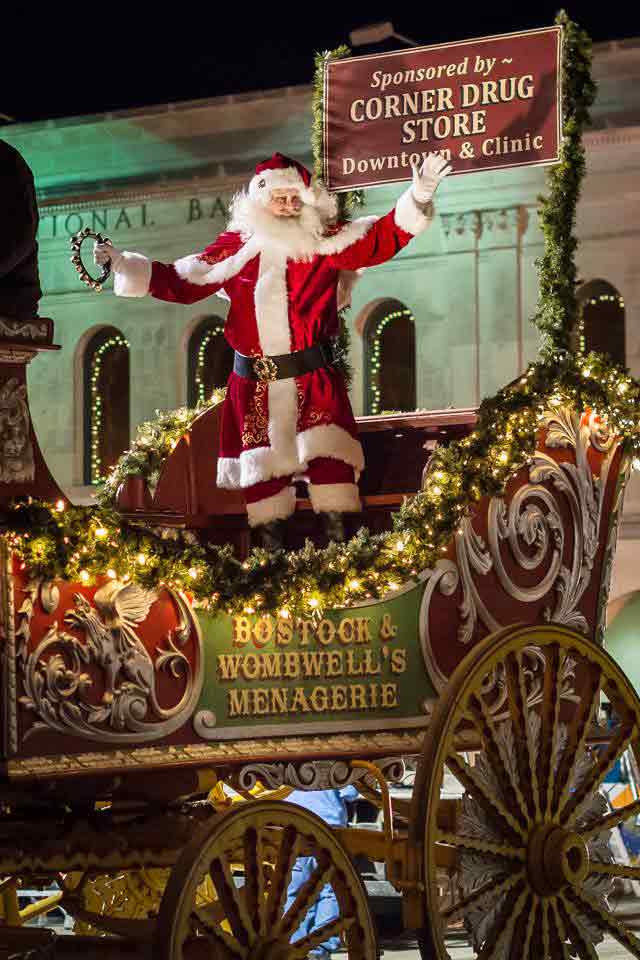 Santa Claus Greeting Crowd At Holiday Parade