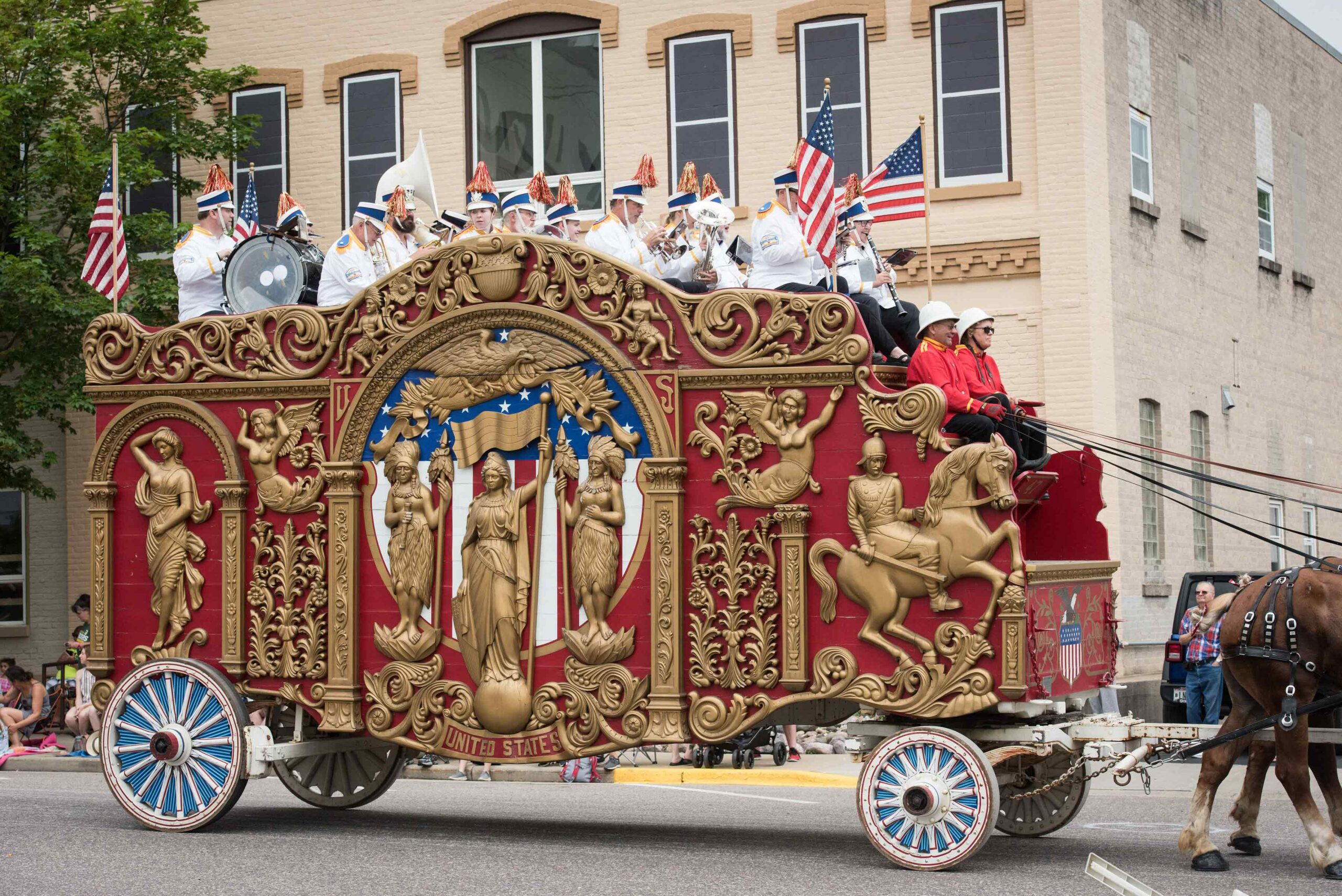 Circus Band Performs Atop Wagon